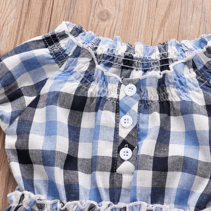 Jumpsuit van denim met korte mouwen voor baby's