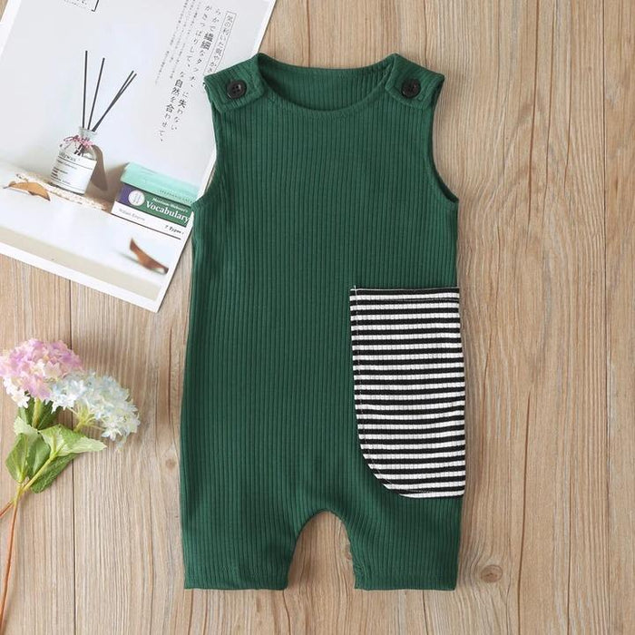 Solid Striped Printed Baby Jumpsuit