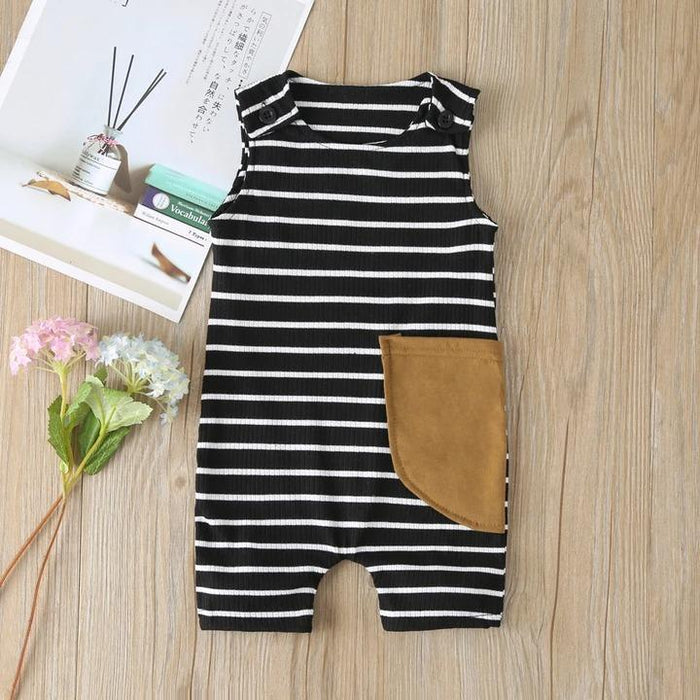 Solid Striped Printed Baby Jumpsuit