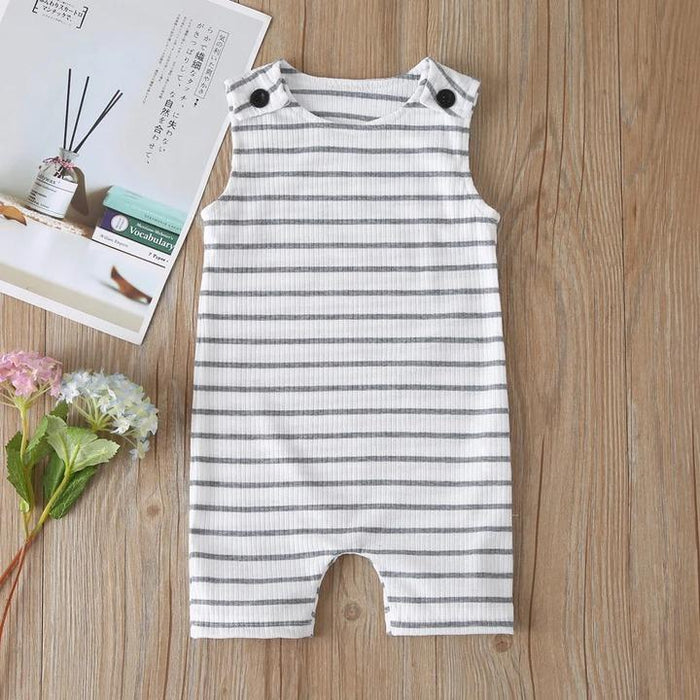 Solid Striped Printed Baby Jumpsuit