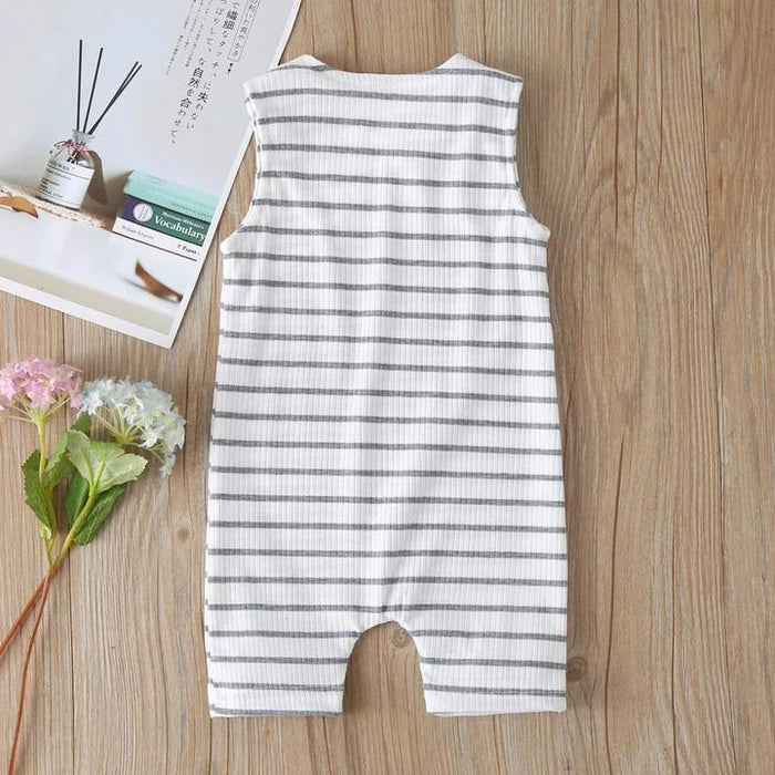 Solid Striped Printed Baby Jumpsuit