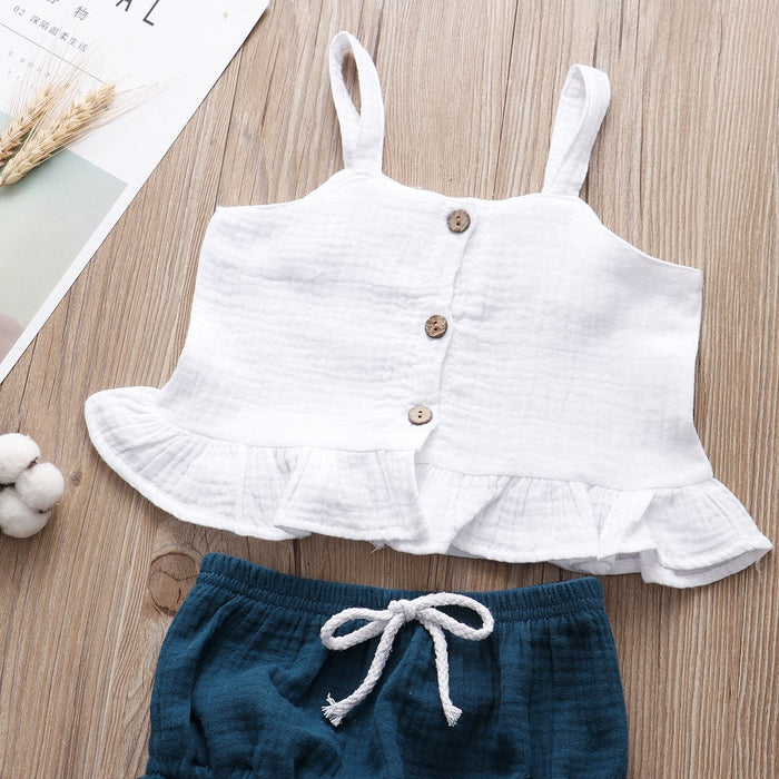Baby / Toddler Solid Strappy Top and Shorts Sets