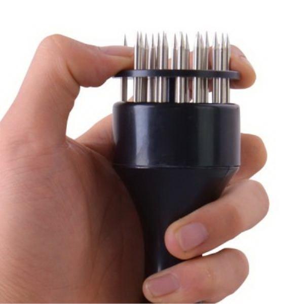 Stainless Steel Meat Cooking Tenderizer Tool 24-Needle Knife Black