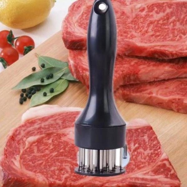 Stainless Steel Meat Cooking Tenderizer Tool 24-Needle Knife Black