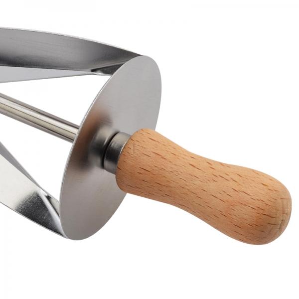 Stainless Steel Rolling Cutter for Making Croissant Bread Wheel Dough Pastry Knife Wooden Handle baking Kitchen Knife