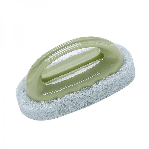 Strong Decontamination Handle Sponge Brush for Bathroom Kitchen Cleaning Green