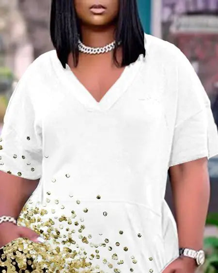 Plus Size Casual Dress with Leopard Print & Pockets