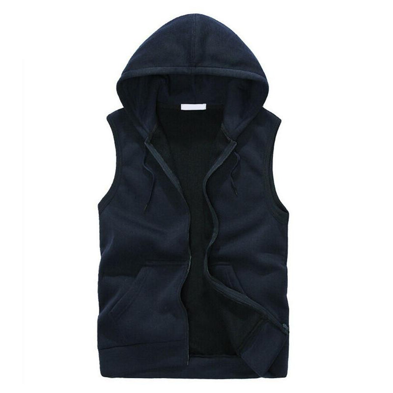 Sleeveless Hoodie with Zipper