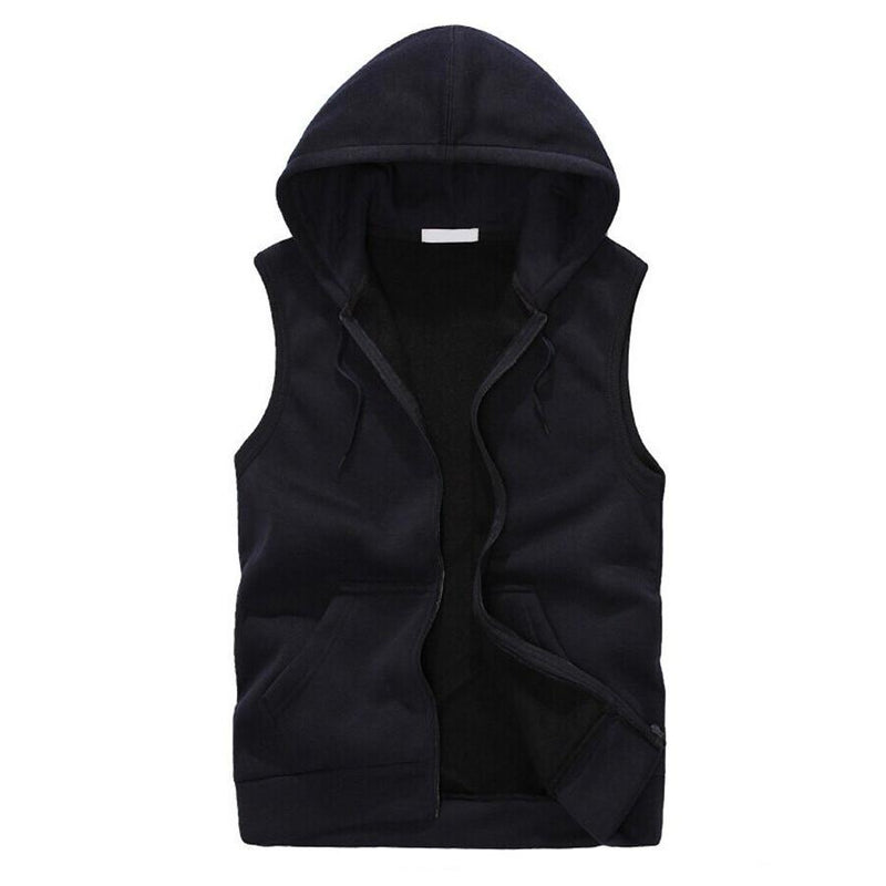 Sleeveless Hoodie with Zipper