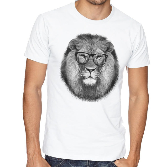 Camiseta clásica con gafas y león