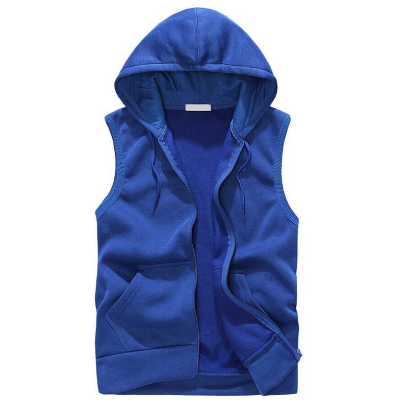 Sleeveless Hoodie with Zipper