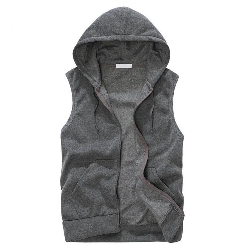 Sleeveless Hoodie with Zipper
