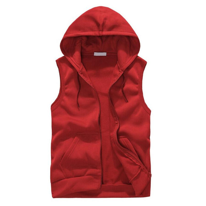 Sleeveless Hoodie with Zipper