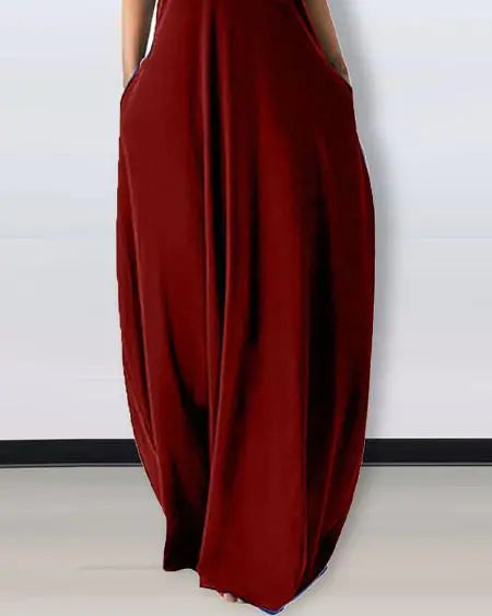 Casual jurk met korte mouwen en zakdetail 