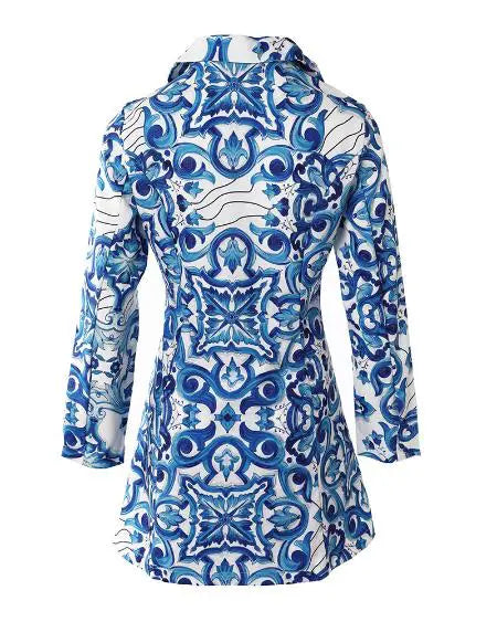 Baroque Design Blazer & Shorts with Long Sleeves