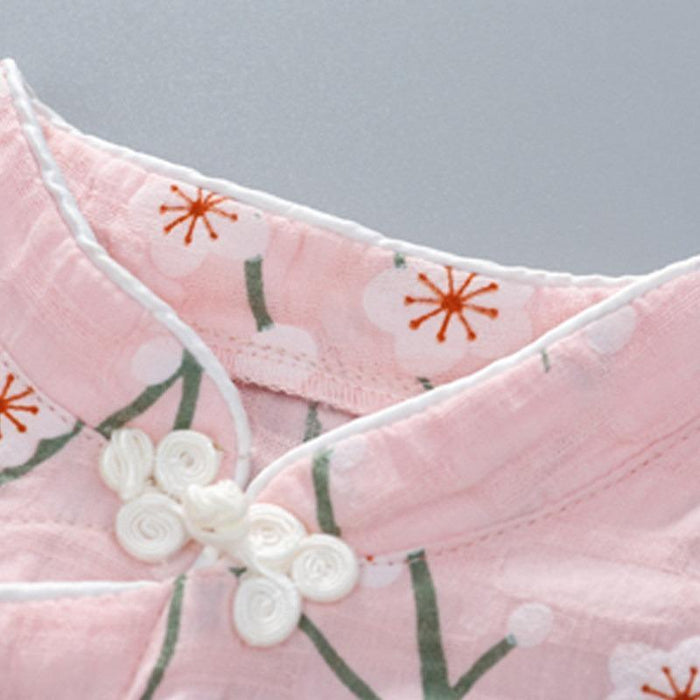 Short-Sleeve Floral Jumpsuit