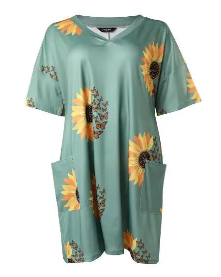 Ombre Casual Plus Size Dress with Faith Print