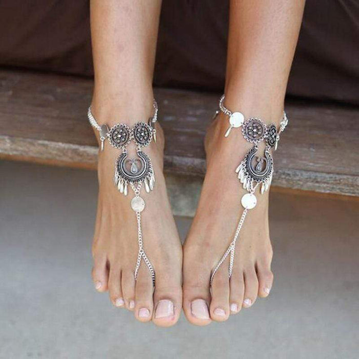 Boho Silver Ankle Jewelry