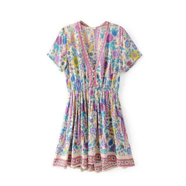Vintage mini-jurk met bloemenprint 