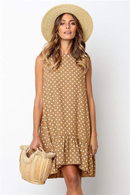 Polka Dot Sleeveless Mini Dress