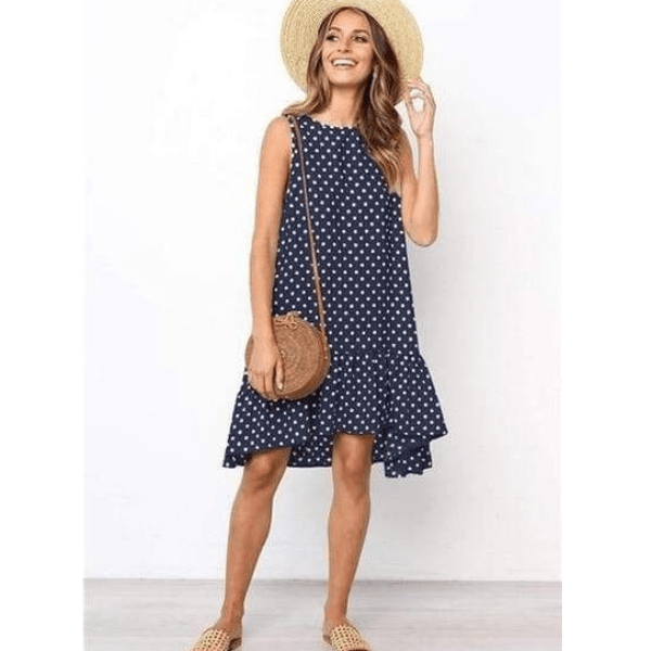 Polka Dot Sleeveless Mini Dress