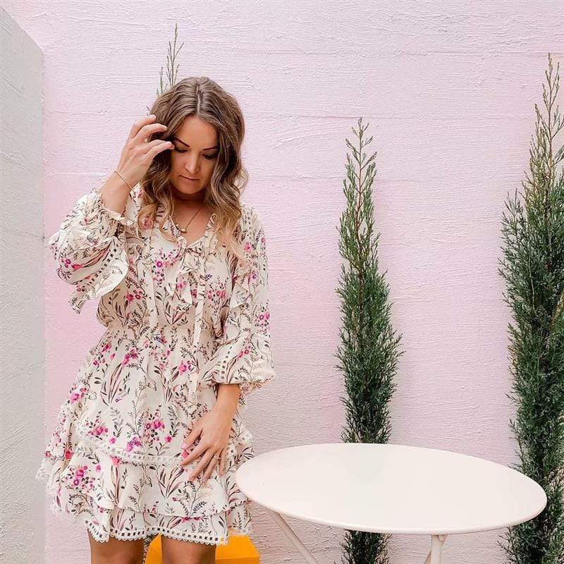 Long Sleeve V Neck Ruffle