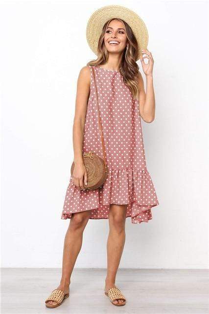 Polka Dot Sleeveless Mini Dress