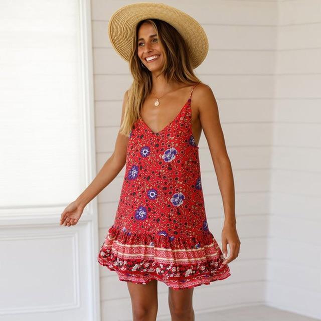 Red Spaghetti Strap Dress