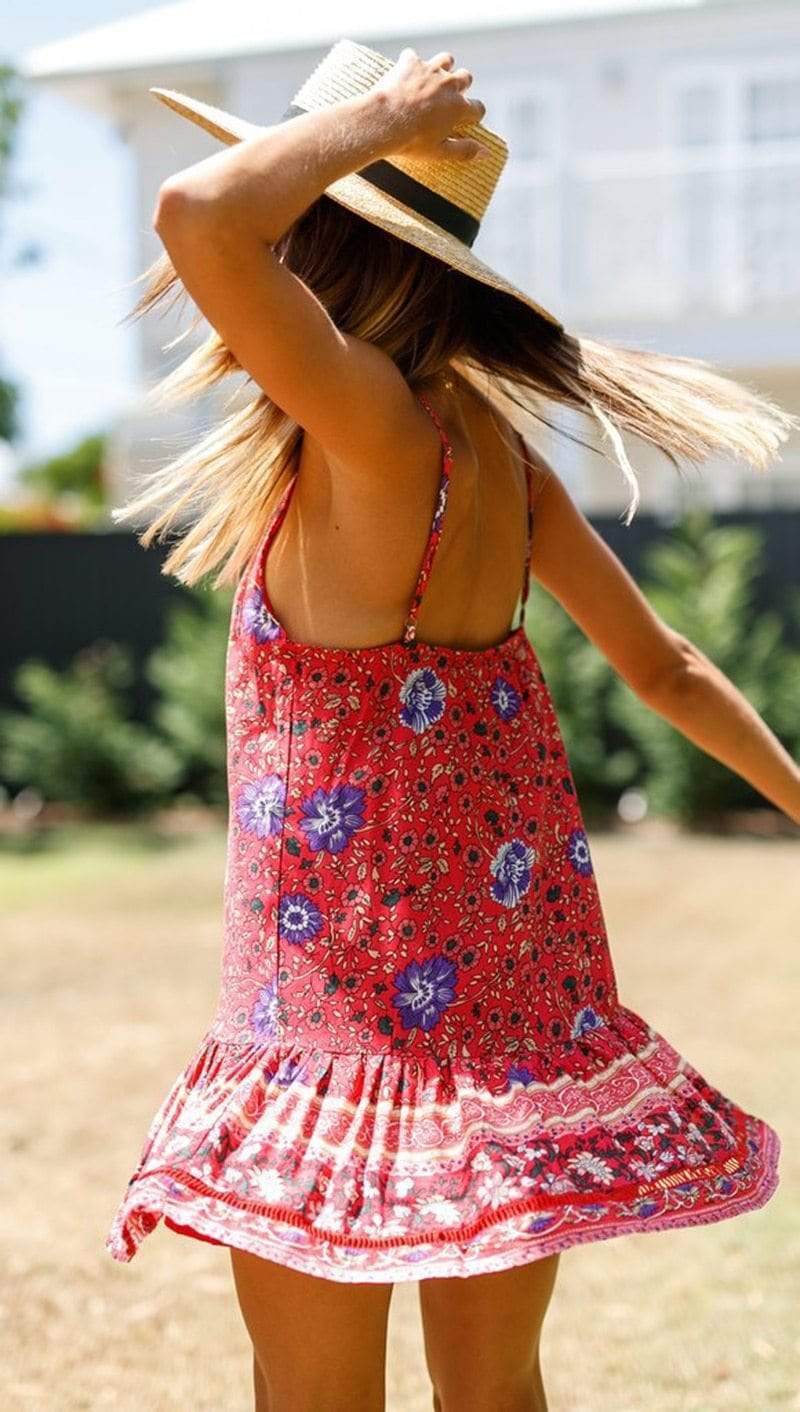 Red Spaghetti Strap Dress