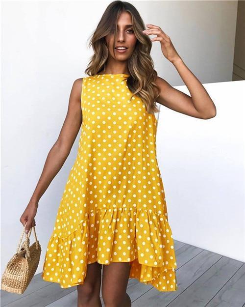 Polka Dot Sleeveless Mini Dress