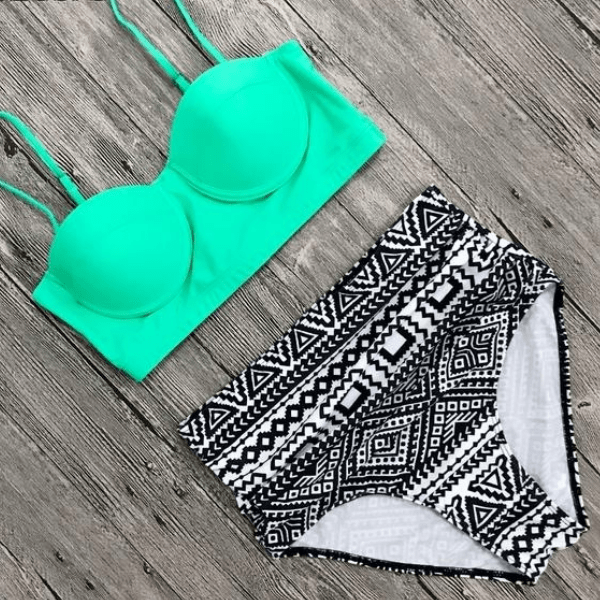 Retro Floral Print Bikini Set