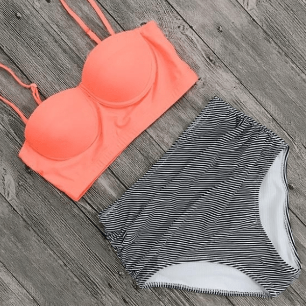 Retro Floral Print Bikini Set