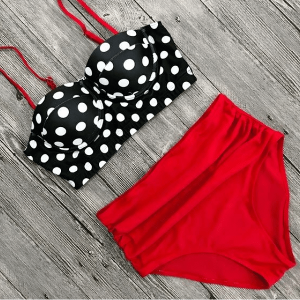 Retro Floral Print Bikini Set