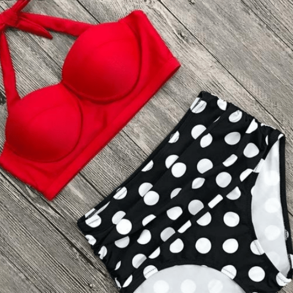 Retro Floral Print Bikini Set