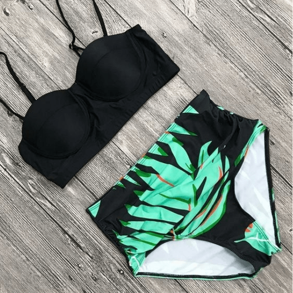 Retro Floral Print Bikini Set