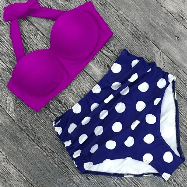 Retro Floral Print Bikini Set