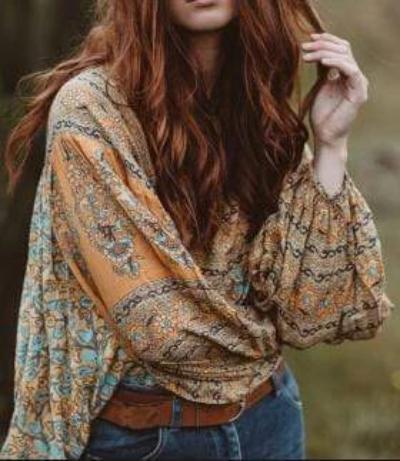 Floral Print Blouse And Skirt