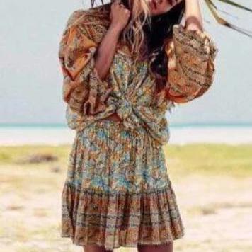 Floral Print Blouse And Skirt