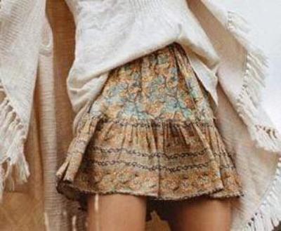 Floral Print Blouse And Skirt