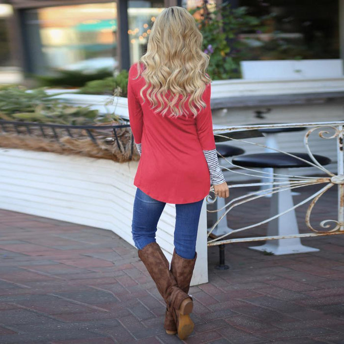 Casual Striped Long Sleeve Pullover