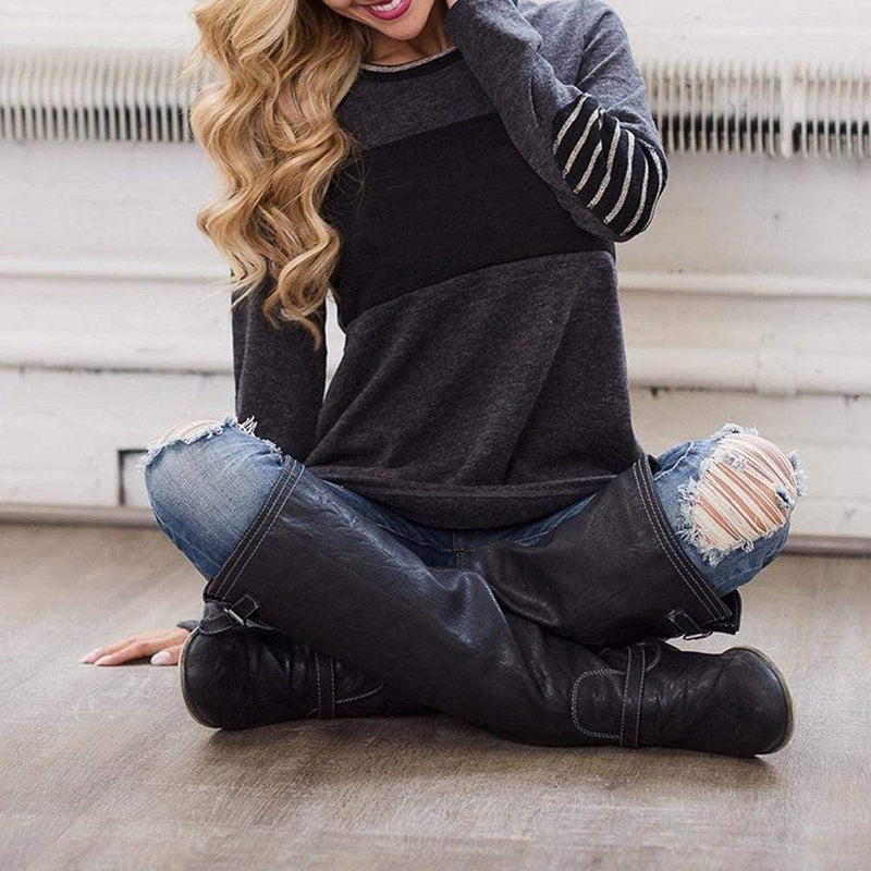 Gray Elbow Patchwork