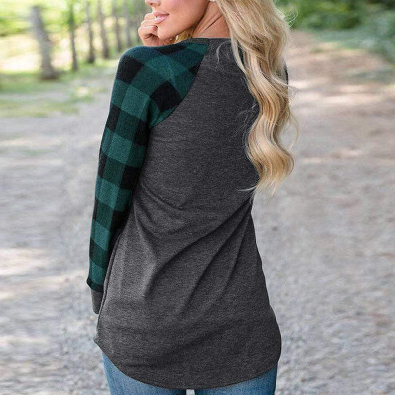 Long Sleeve Plaid Top