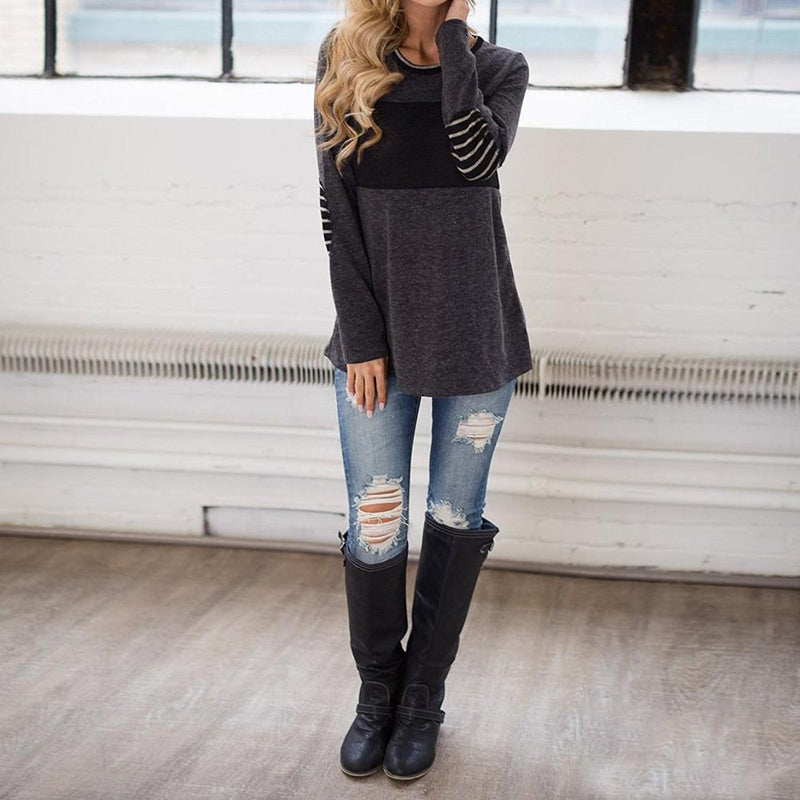 Gray Elbow Patchwork