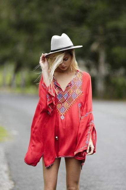 Long Sleeve Embroidery Top