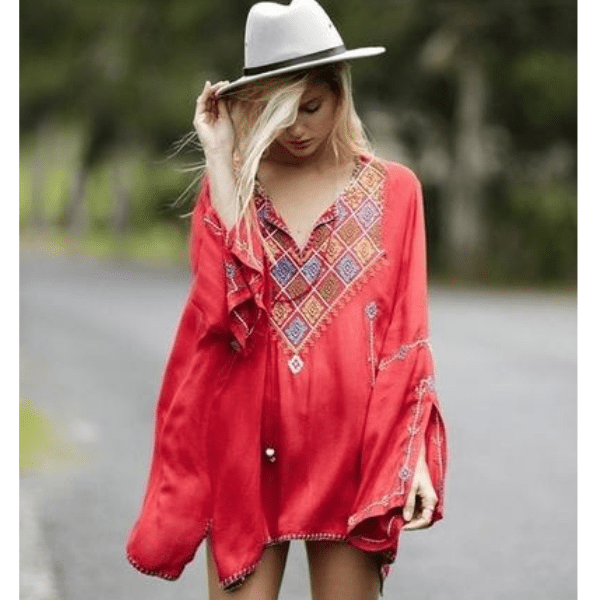 Long Sleeve Embroidery Top