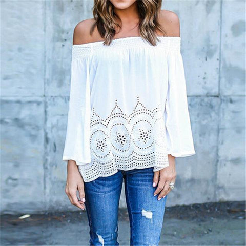 Off Shoulder Casual Blouse