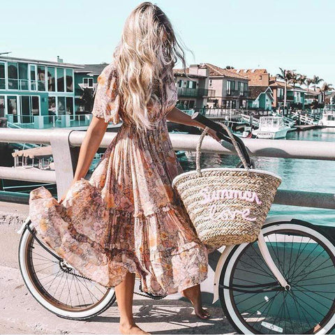 Floral Print Dress Long Dress