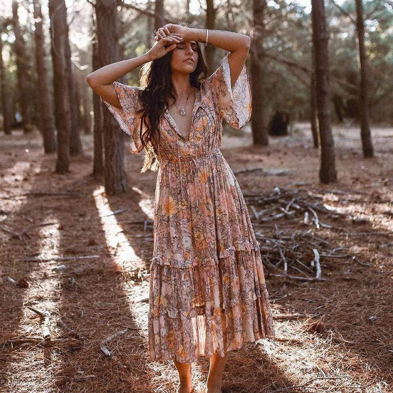 Floral Print Dress Long Dress