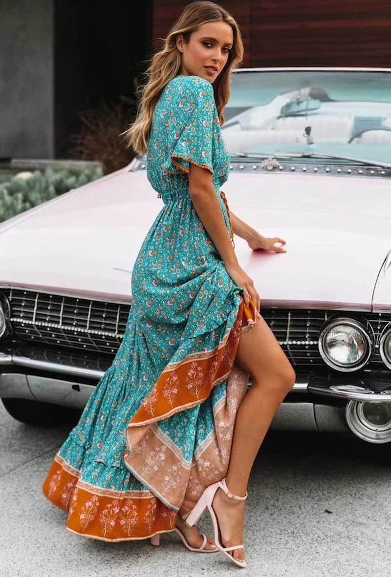 Floral Print Button Down Dress