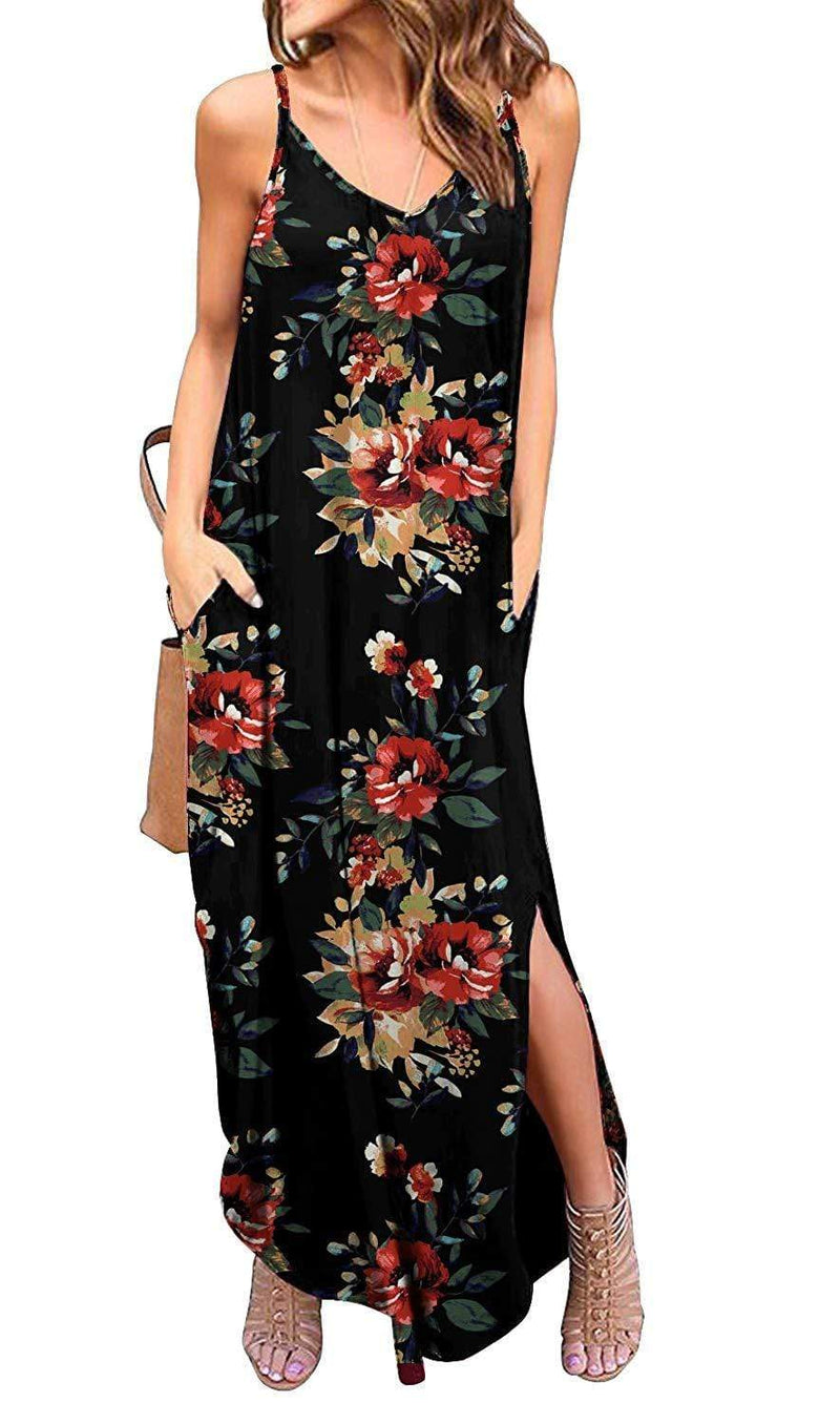Boho Floral Print Maxi Dress